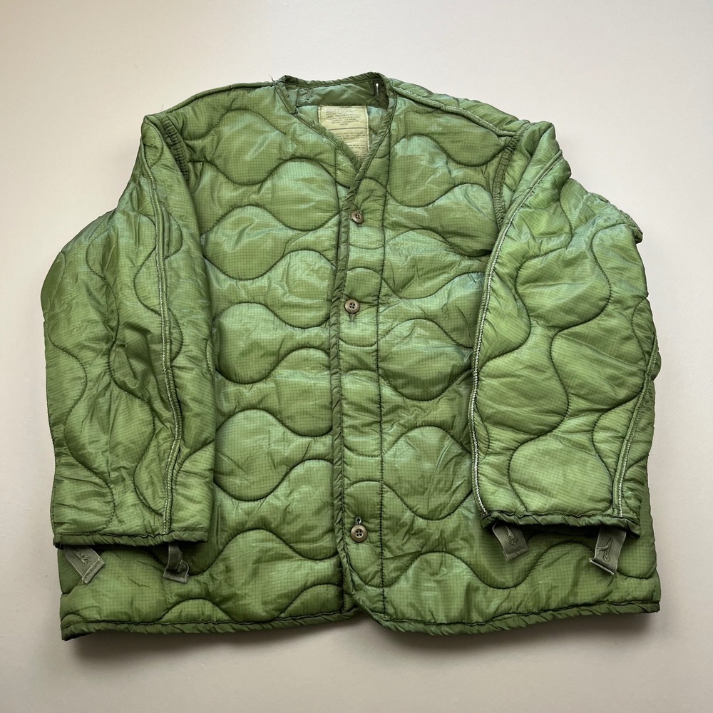US Military M65 Field Coat Liner Mens XL Green Quilted Ripstop Nylon Jacket